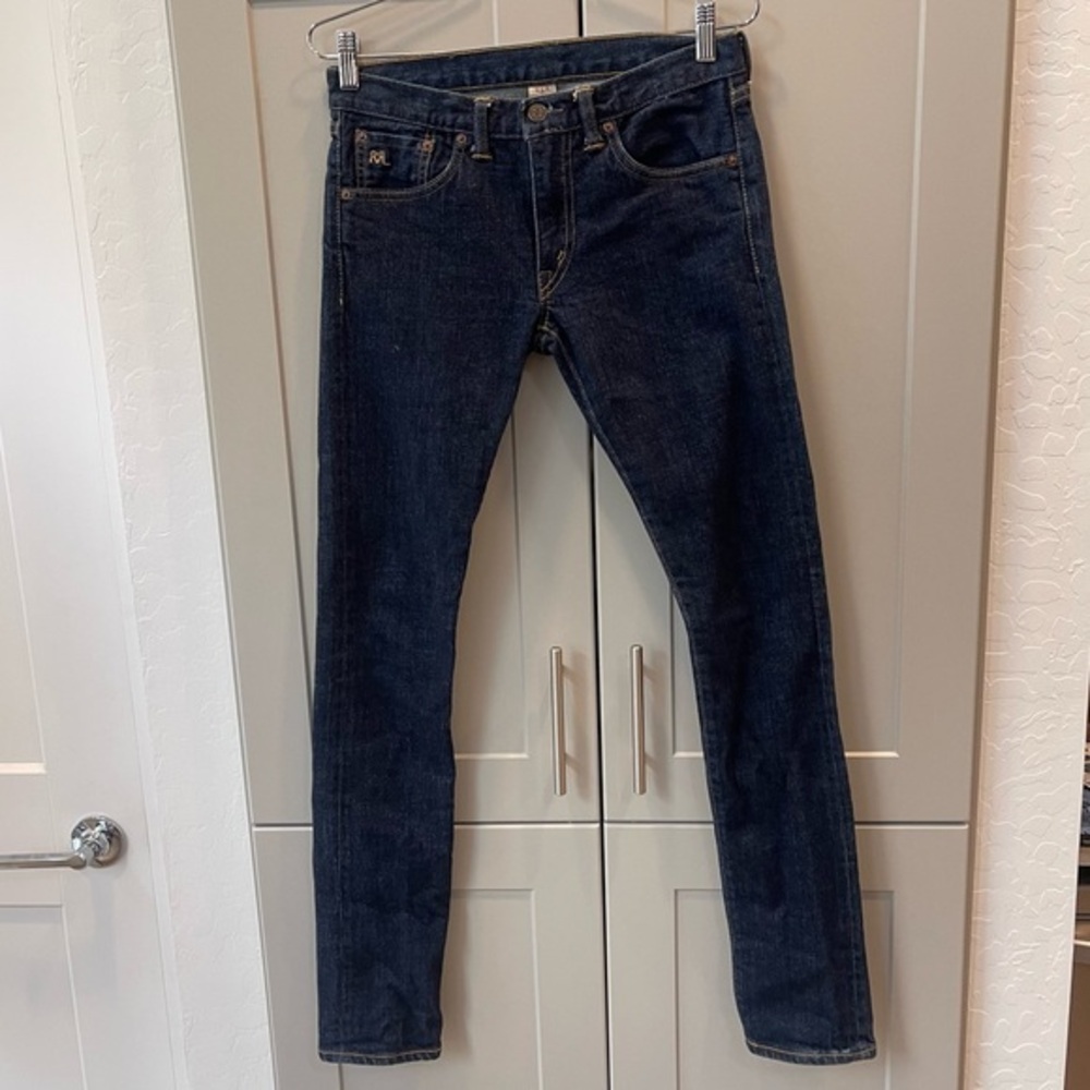 Ralph Lauren Double RL Jeans Made In USA Selvedge Denim Stretch Skinny Fit 27